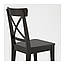 Крісло IKEA INGOLF чорно-коричневе 301.259.23, фото 2