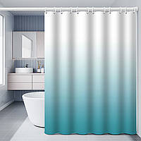 Шторка для ванной комнаты Bathlux 180 x 180 люкс качество с водоотталкивающим покрытием, Бирюзовый градиент