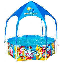 Каркасний басейн Bestway 5618T восьмикутний з тентом від сонця і душем 930 л 183х51 см