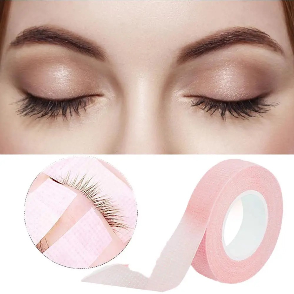 Cкотч-стрічка (1.2см) для нарощування вій, рожевого кольору, паперова S, фото 1