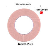 Cкотч-стрічка (1.2см) для нарощування вій, рожевого кольору, паперова S, фото 6