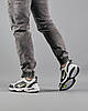 Чоловічі кросівки Nike Air Monarch 4 White Gray Green Найк Аїр Монарх iv білі з сірими шкіряні молодіжні стильні 41 42 43 44 45 46, фото 9