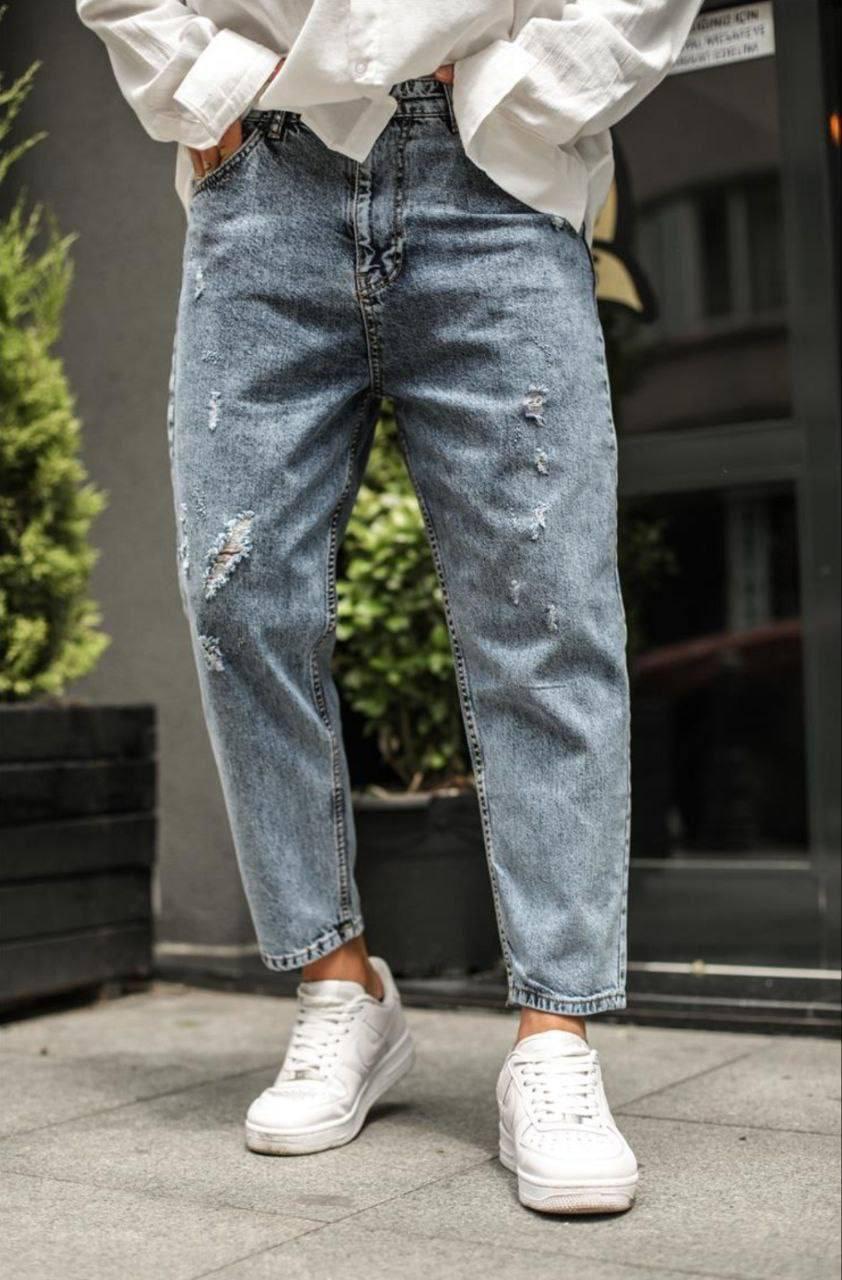 Джинси мом чоловічі рвані Crossgo | Чоловічі джинси мом весняні літні ...