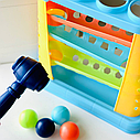 Дитяча розвиваюча гра стукалка 218 С-5 на 4 поверхи і 4 м'ячики "Стукалка - лабіринт" з молоточком, фото 4