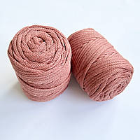 Шнур плетеный роза 5 мм для макраме, вязания, плетения, розовый шнур