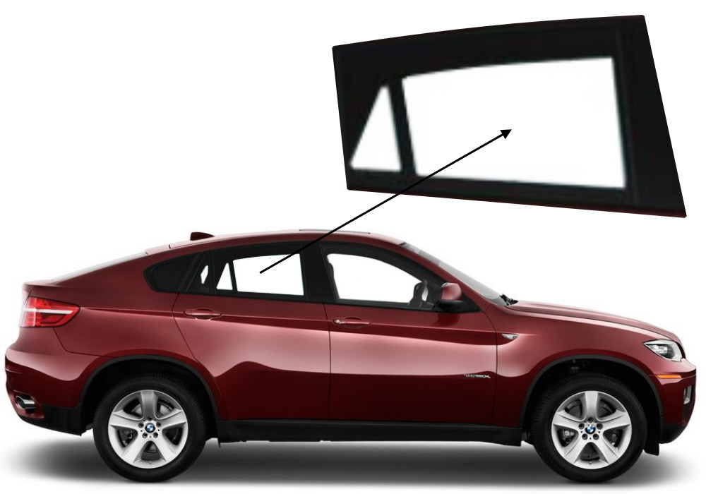 Бічне скло BMW X6 E71 2008-2013 задніх дверей праве