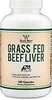 Double Wood Grass Fed Beef Liver / Говяжья печень травяного откорма 500 мг 180 капсул