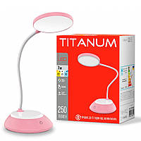 LED лампа настольная с аккумулятором TITANUM TLTF-022P 7W 3000-6500K USB Розовый