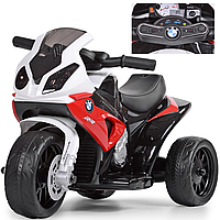 Электромотоцикл трехколесный детский мотоцикл на аккумуляторе Bambi JT5188L-3 красный белый