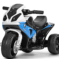 Электромотоцикл трехколесный детский мотоцикл на аккумуляторе Bambi JT5188L-4 cиний белый