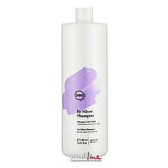 Антижовтий шампунь для волосся сріблястий блонд 360 Hair Professional Be Silver No Yellow Shampoo, 1000 мл