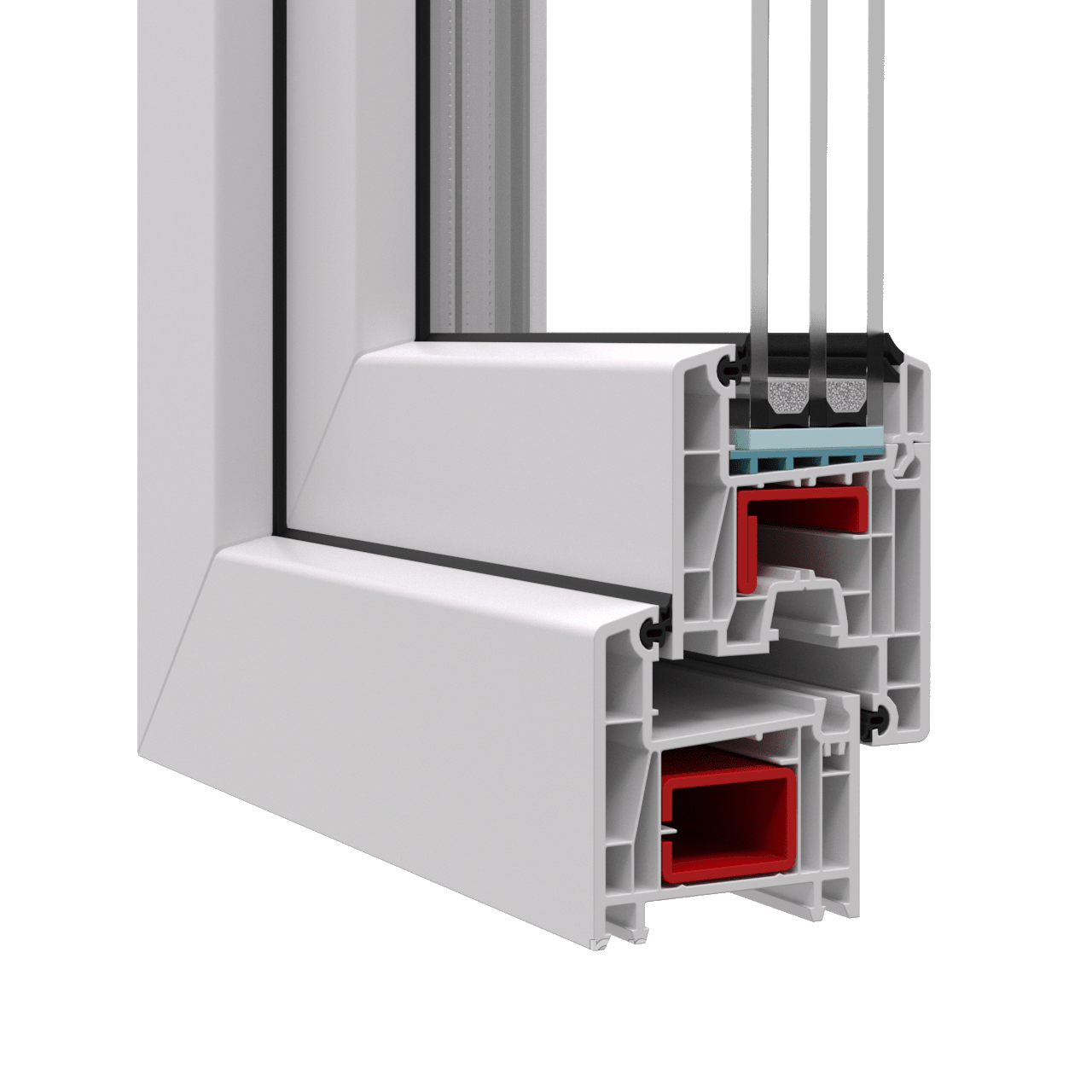 Дверь балконная OpenTeck De-Lux 60, белая, 750х2150 мм от производителя Оконный Стандарт - фото 2 - id-p1904554353