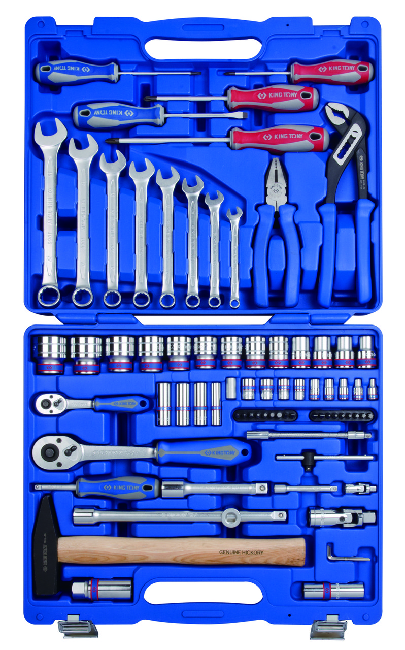 Набір інструментів універсальний 77 од. 1/4"+1/2" KING TONY KT7577MR, фото 1