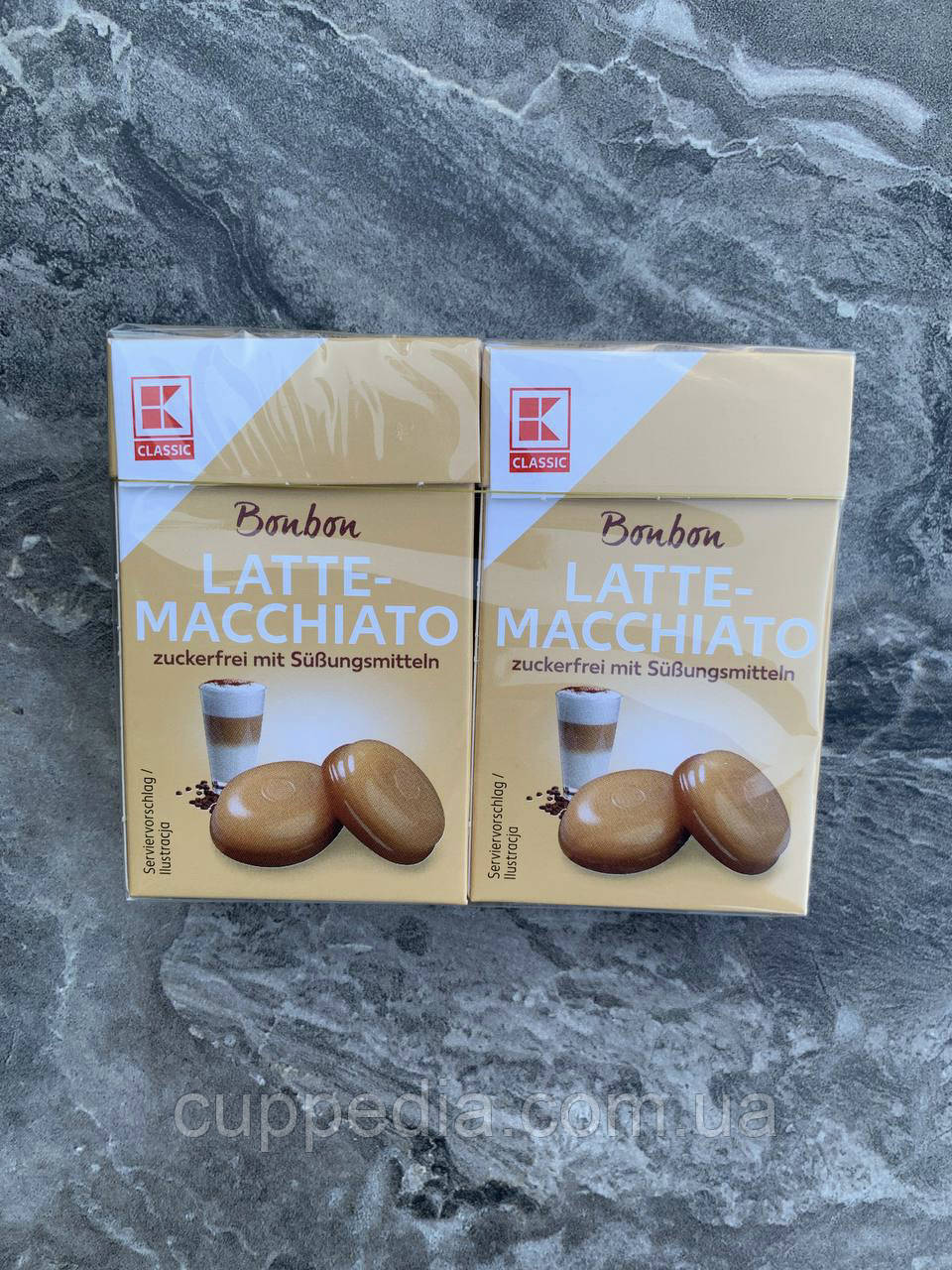 Цукерки льодяники Bonbon latte Macchiato латте макіато без цукру (2*44 грм), фото 1