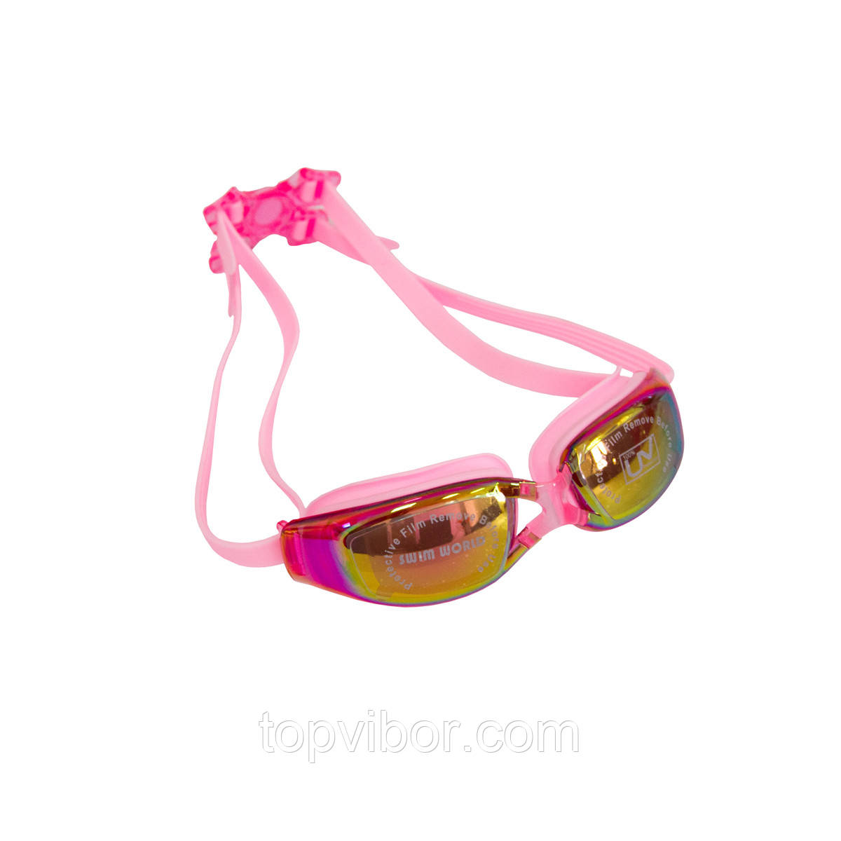 Окуляри для плавання Рожеві дзеркальні окуляри для плавання в басейні, відкритій воді | жіночі очки для плавания, фото 1
