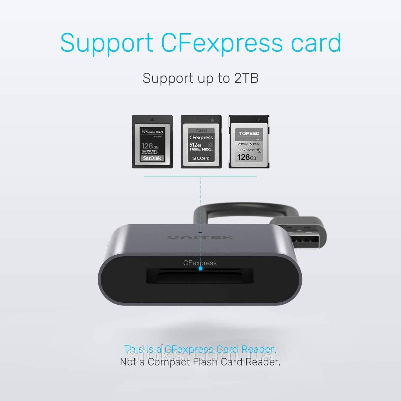 Кардридер CFexpress Card Reader, Unitek USB 3.2 Type C (ID1904560319