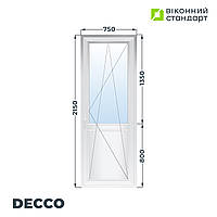 Дверь балконная Decco 62, белая, 750х2150 мм от производителя Оконный Стандарт