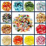 Набір шматочків мозаїки слюда форма ТРИКУТНИК 200 грам 240 шт колір Золото, фото 9