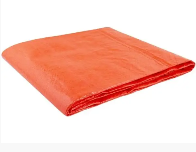 Тент поліпропіленовий 80 г/м2 4м*6м двоколірний зелено-жовтогарячий тент для альтанки, фото 1