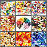 Набір шматочків мозаїки слюда форма ТРИКУТНИК 200 грам 240 шт колір Золото, фото 10