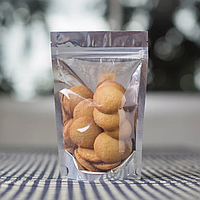 Дой-пак 130x200 срібло + прозора сторона (150г) + zip-замок