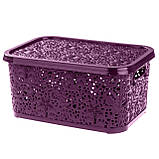 Кошик із кришкою "Ажур" 6л 28,5*20,5*12,5см баклажан, фото 2