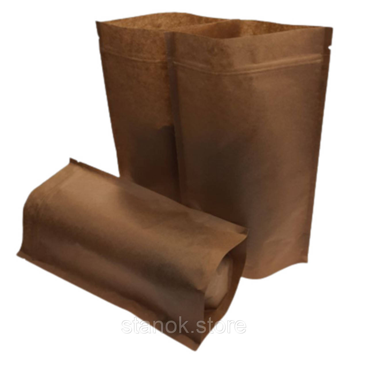 Дой-пак 210*380 (1000г) КРАФТ РЕ + zip-замок, фото 1