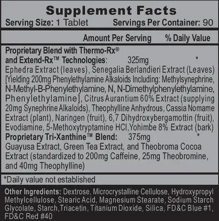 Жироспалювач Hi-Tech Pharmaceuticals Lipodrene Hardcore 90 ct, фото 2