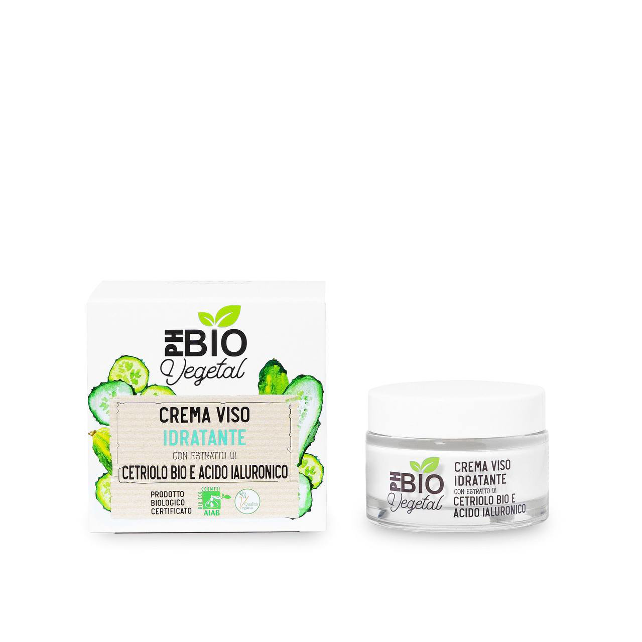 Зволожуючий крем для обличчя з органічним екстрактом огірка та гіалуроновою кислотою