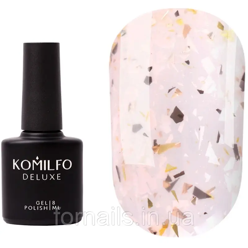 Komilfo Glassy Base GB002 (бежевий з пластівцями), 8 мл