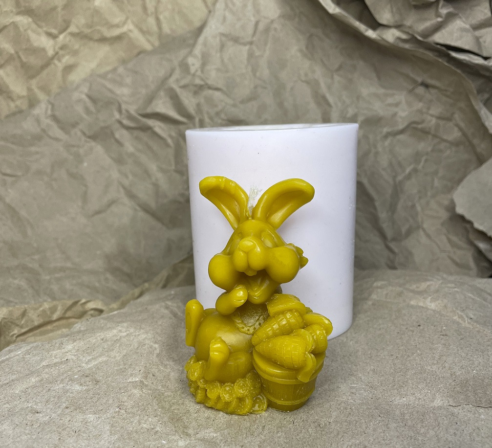 Форма для свічок - Кролик із кошиком, фото 1