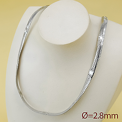 Ланцюжок "Плоский Снейк" з різьбленням, р.60, медсплав Xuping, stainless steel