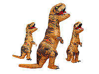 Надувной костюм Динозавра для детских праздников T-Rex 150 - 190 см Оранжевый