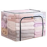 Органайзер тканинний прозорий для зберігання одягу, білизни, іграшок, короб 80 л, фото 2