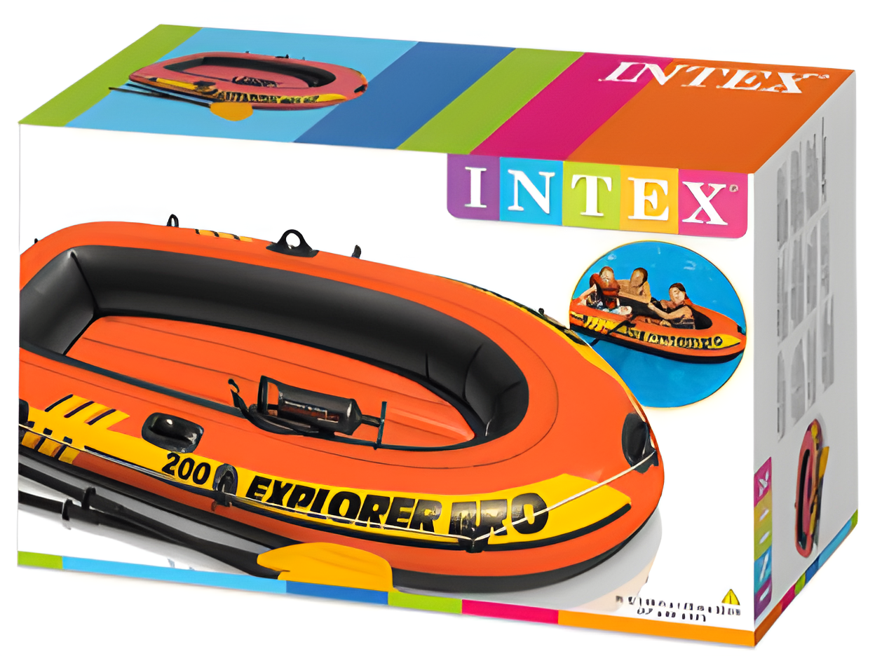 Лодки надувные резиновые EXPLORER PRO 200 - INTEX 58357 оранжевая , Детские надувные лодки и плотики - фото 7 - id-p1904622312