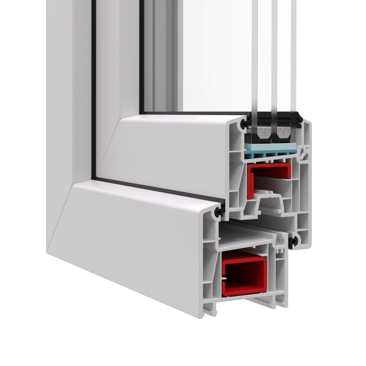 Дверь балконная OpenTeck De-Lux 60, белая, 850х2150 мм от производителя Оконный Стандарт - фото 2 - id-p1904605268