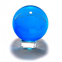 Куля кришталева на підставці блакитна (d-8 см)