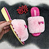 Капці жіночі хутряні Белста рожеві з відкритим носком 2641, фото 6
