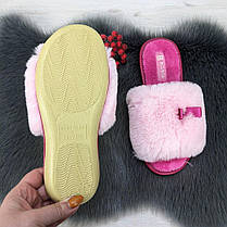 Капці жіночі хутряні Белста рожеві з відкритим носком 2641, фото 3