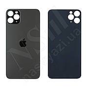 Задня кришка APPLE iPhone 11 Pro Max Space Gray (чорна) (великі отвори)