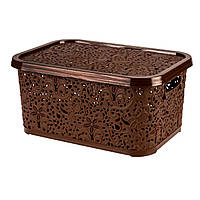 Кошик з кришкою "Ажур" 22л 43,5*31*20,5см коричневий