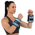 Обважнювачі манжети для рук і ніг Zelart 7819-1,5 2 шт. по 1,5 кг Blue Camouflage, фото 8