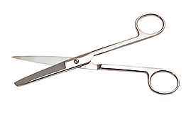 Ножиці операційні прямі з одним гострим кінцем, 17 см
