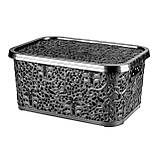 Кошик з кришкою "Ажур" 10л 33,5х23,5х16 см металік, фото 2