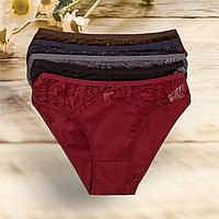 Трусики сліп жіночі з мереживом батал Упаковка 5 шт Розміри XL 2XL 3XL