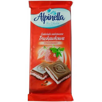 Шоколад молочний з полуницею Alpinella Strawberry 100 г.