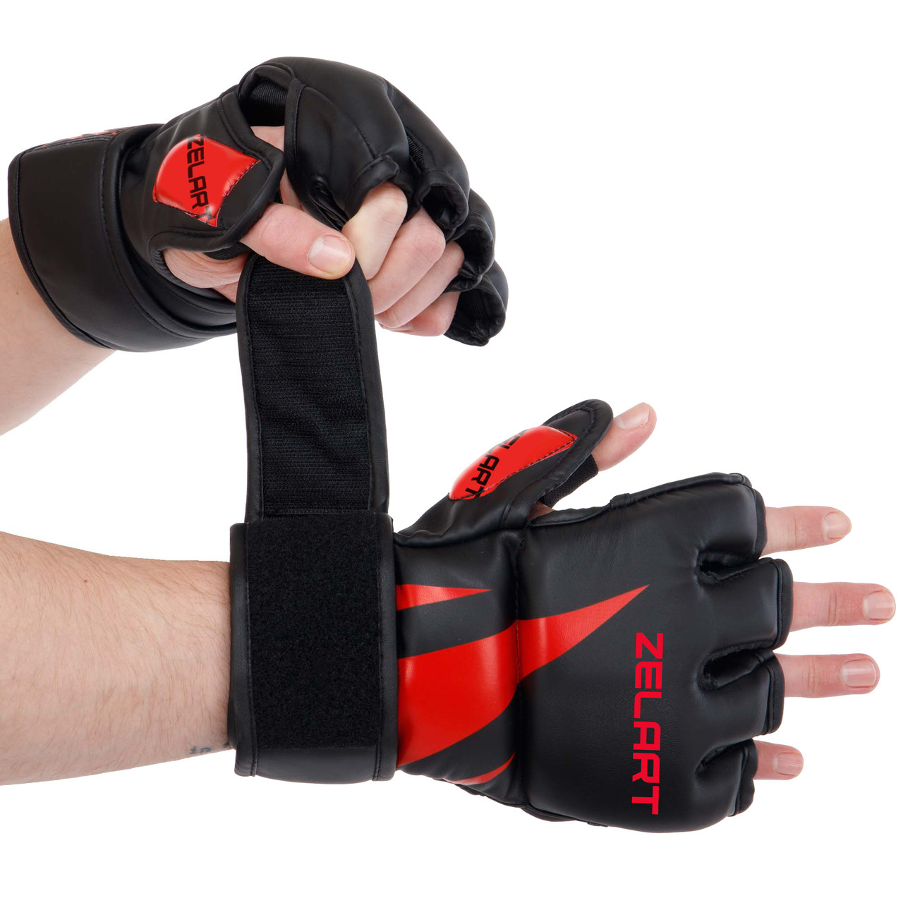Перчатки для смешанных единоборств Zelart Fight Gear 8355 размер XL Black-Red - фото 1 - id-p1904624326