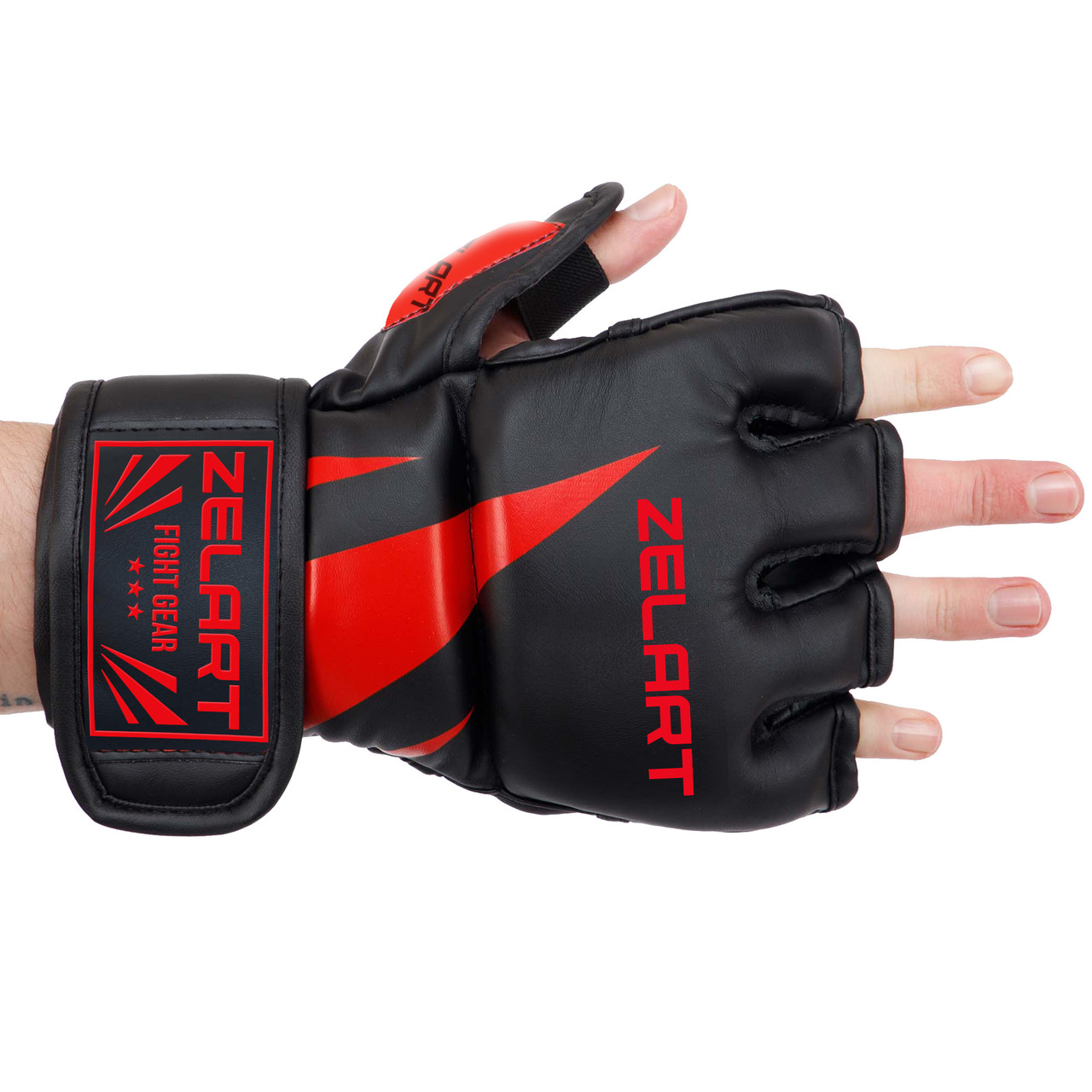 Перчатки для смешанных единоборств Zelart Fight Gear 8355 размер XL Black-Red - фото 2 - id-p1904624326