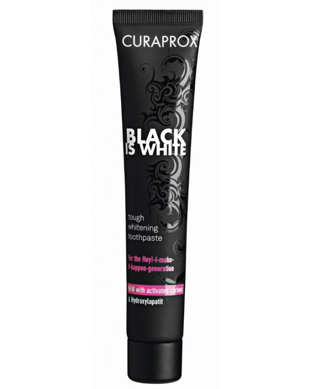 Зубна паста Curaprox Black is White з активованим вугіллям (чорна упаковка), 90 мл