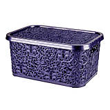 Кошик з кришкою "Ажур" 6л 28,5*20,5*12,5см фіолетовий, фото 2